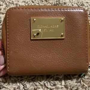 Michael Kors brown leather mini wallet